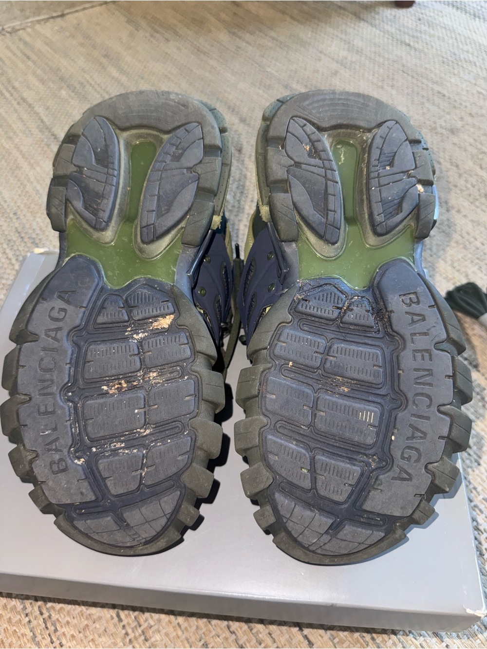 Balenciaga Men's Green & Blue Track Sneakers - Picture 4 of 12